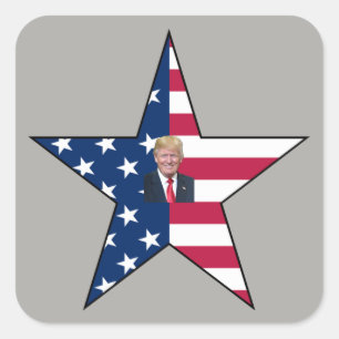 Donald J. Trump~ President~ US Flag~ Star ~ MAGA ~ Vierkante Sticker