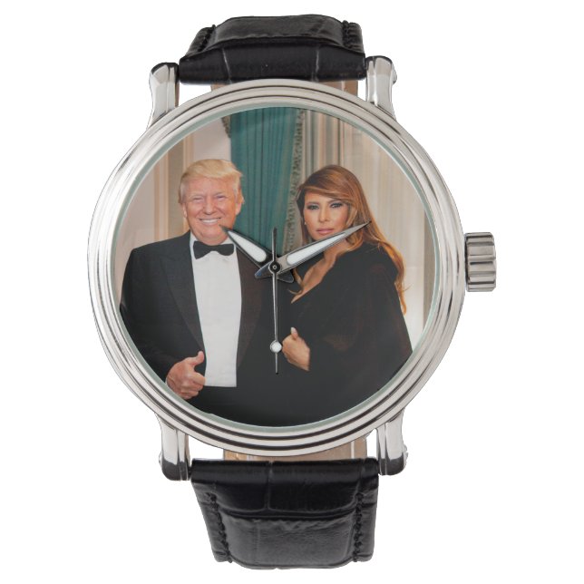 Donald & Melania Trump Horloge (Voorkant)