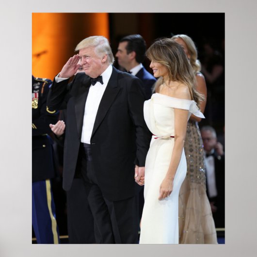 Donald & Melania Trump op de dag van inauguratie Poster (Voorkant)