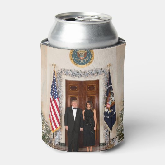 Donald & Melania Trump's kerstwitte huis Blikjeskoeler (Blikje Voorkant)