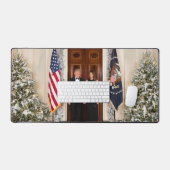 Donald & Melania Trump's kerstwitte huis Bureaumat (Keyboard & Muis)