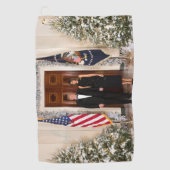 Donald & Melania Trump's kerstwitte huis Golfhanddoek (Voorkant)