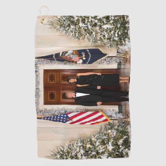Donald & Melania Trump's kerstwitte huis Golfhanddoek (Voorkant)