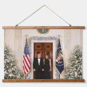 Donald & Melania Trump's kerstwitte huis Hangend Wandkleed (Voorkant)