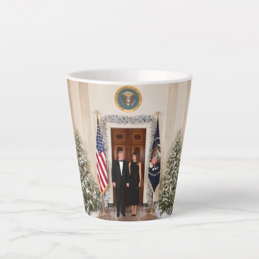 Donald & Melania Trump's kerstwitte huis Latte Mok (Voorkant)