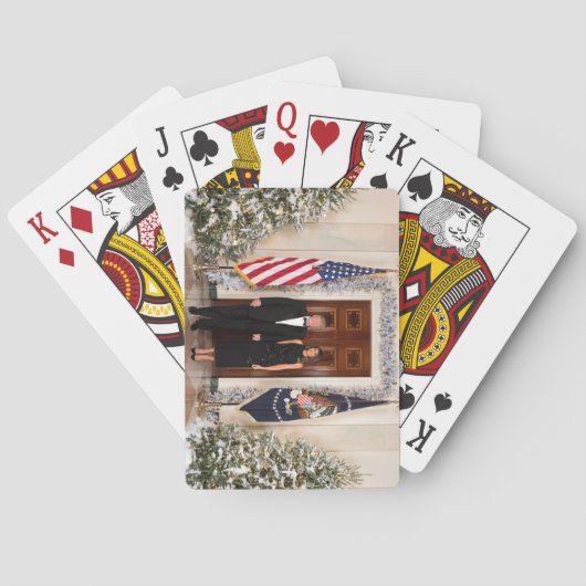 Donald & Melania Trump's kerstwitte huis Pokerkaarten (Achterkant)