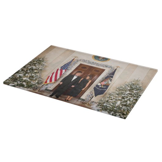 Donald & Melania Trump's kerstwitte huis Snijplank (Hoek)