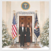 Donald & Melania Trump's kerstwitte huis Sticker (Vel)