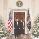 Donald & Melania Trump's kerstwitte huis Sticker (Voorkant)