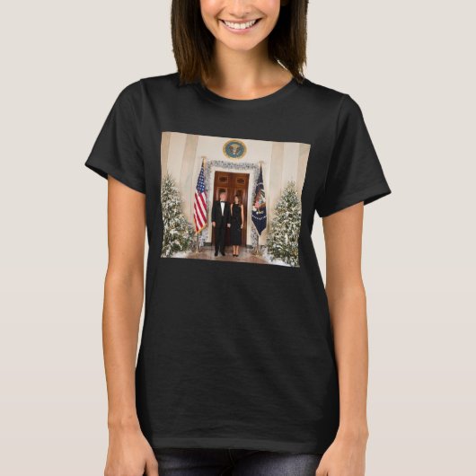 Donald & Melania Trump's kerstwitte huis T-shirt (Voorkant)