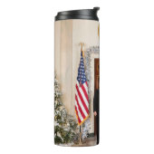Donald & Melania Trump's kerstwitte huis Thermosbeker (Gedraaid links)