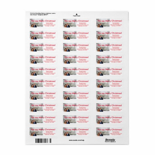 Donald & Melania: "Vrolijk kerstfeest" Etiket (Full Sheet)