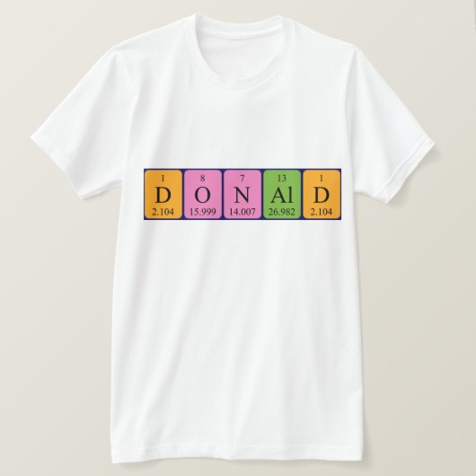Donald periodiek tabelnaam shirt (Design voorkant)