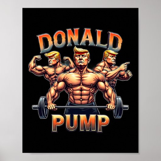 Donald Pomp Grappige Spier Gym Meme Poster (Voorkant)