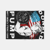Donald Pump Make America Strong Again Fleece Deken (Voorkant (Horizontaal))