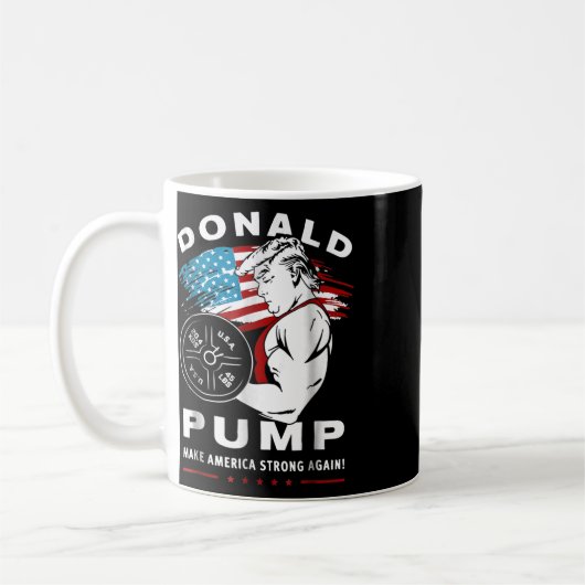 Donald Pump Make America Strong Again Koffiemok (Links)