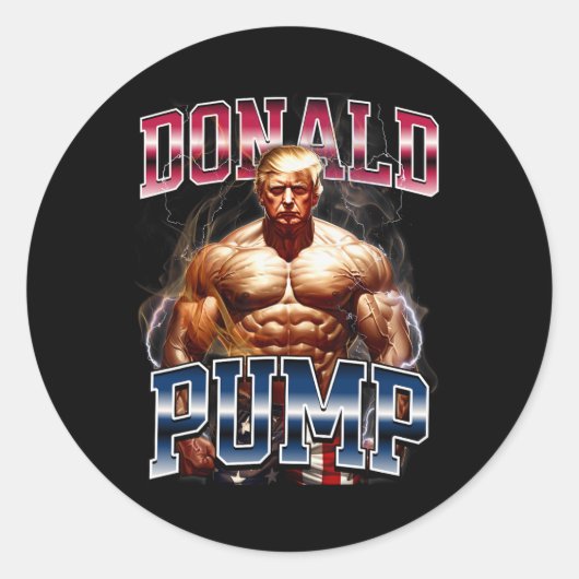 Donald Pump Meme Funny Ronde Sticker (Voorkant)