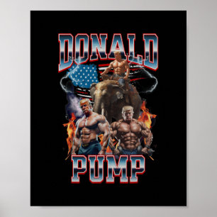 Donald Pump Trump Gym Pomp Hoes Poster