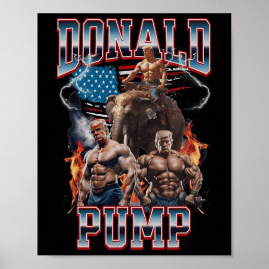 Donald Pump Trump Gym Pump Hoesje Poster (Voorkant)