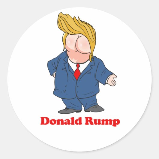 Donald Rump - Anti-Trump Design - Politiek -.p Ronde Sticker (Voorkant)