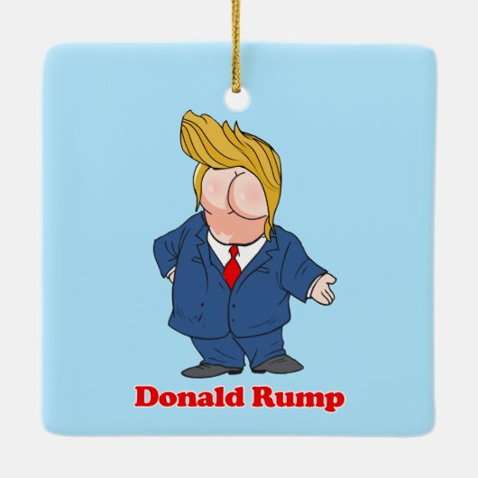 Donald Rump Anti Trump Keramisch Ornament (Achterkant)