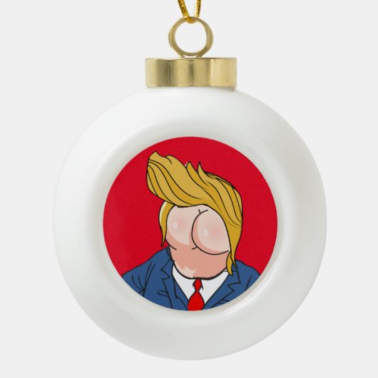 Donald Rump Anti Trump Keramische Bal Ornament (Voorkant)