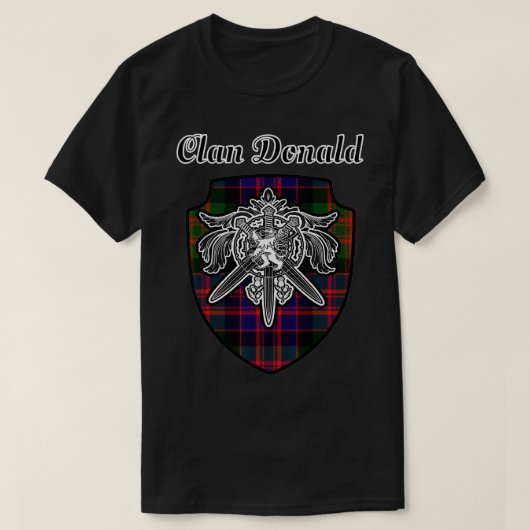 Donald Scottish Clan Tartan Lion Sword Crest T-shirt (Design voorkant)