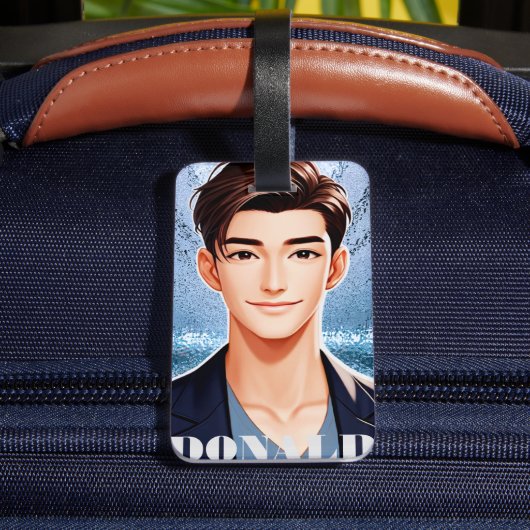 Donald. tekenontwerp met animatie bagagelabel (Achter Insitu 4)