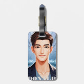 Donald. tekenontwerp met animatie bagagelabel (Achterkant verticaal)