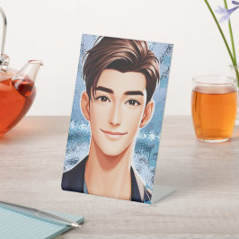 Donald. tekenontwerp met animatie reclamebord met voetstuk