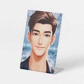 Donald. tekenontwerp met animatie reclamebord met voetstuk (Voorkant)