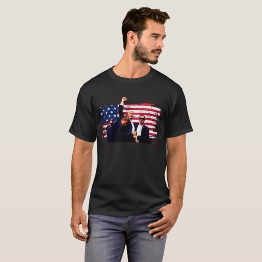 Donald Trumb 2024 | Vlag Amerika troef stemming T-shirt (Voorkant volledig)