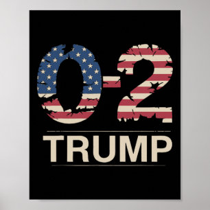 Donald Trump 0-2 Vechten Vecht Vlag van de VS Vlag Poster