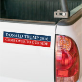 "DONALD TRUMP 2016 - COMB OVER AAN ONZE ZIJDE" BUMPERSTICKER (Op Truck)