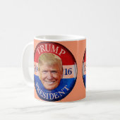 DONALD TRUMP 2016 ORANJE KOFFIEMOK (Voorkant links)