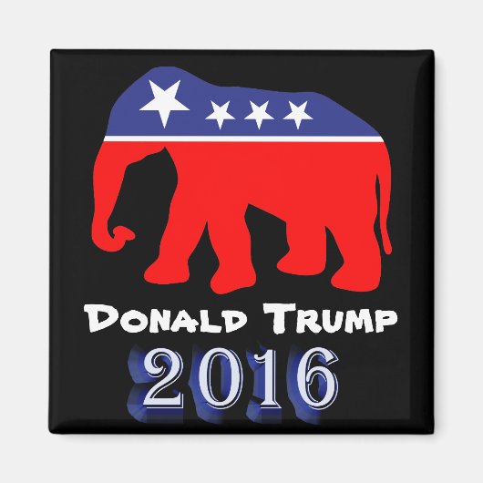 Donald Trump 2016 - Rood, wit en blauw olifant Magneet (Voorkant)