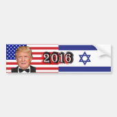 Donald Trump 2016 - Vlaggen van de VS en Israël Bumpersticker (Voorkant)