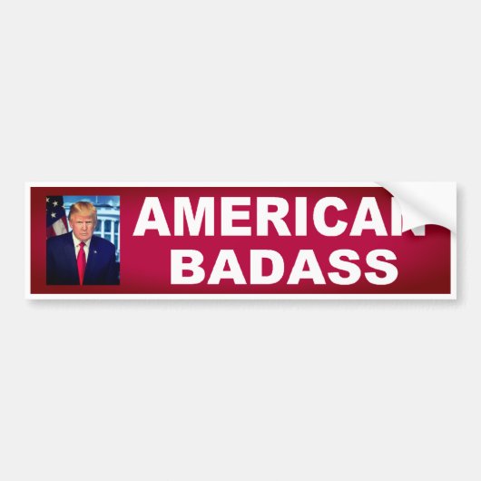 Donald Trump 2020 Amerikaanse Badass Bumpersticker (Voorkant)