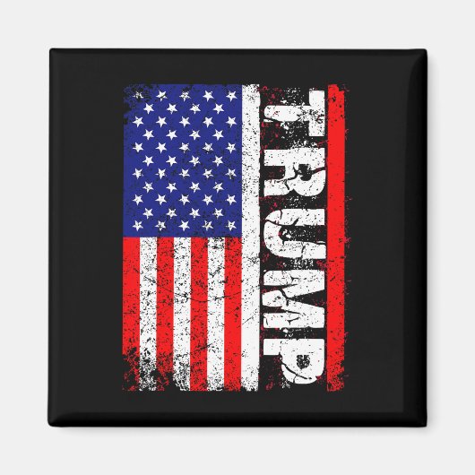 Donald Trump 2020  Amerikaanse vlag T Shirten Magneet (Voorkant)