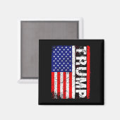 Donald Trump 2020  Amerikaanse vlag T Shirten Magneet (Voorkant / Achterkant)