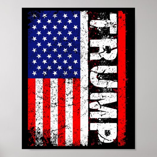 Donald Trump 2020  Amerikaanse vlag T Shirten Poster (Voorkant)