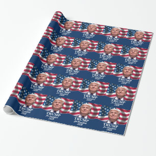 Donald Trump 2020 - Amerikaanse vlag zwaaien Cadeaupapier