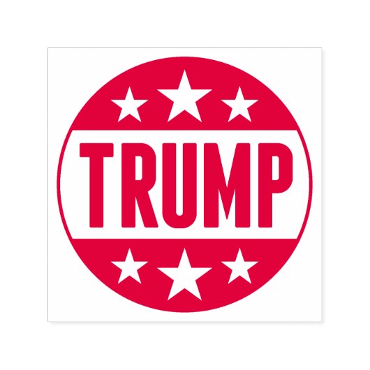 Donald Trump 2020 Button Rode Sterren Zelfinktende Stempel (Design)