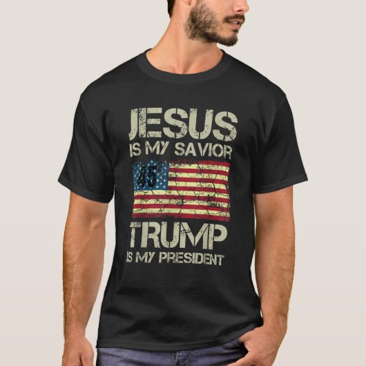 Donald Trump 2020 Mannen Vrouwen t Shirt Jesus Is  (Voorkant)