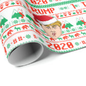 Donald Trump 2020 Ugly Kerstmis Cadeaupapier (Rol Hoek)