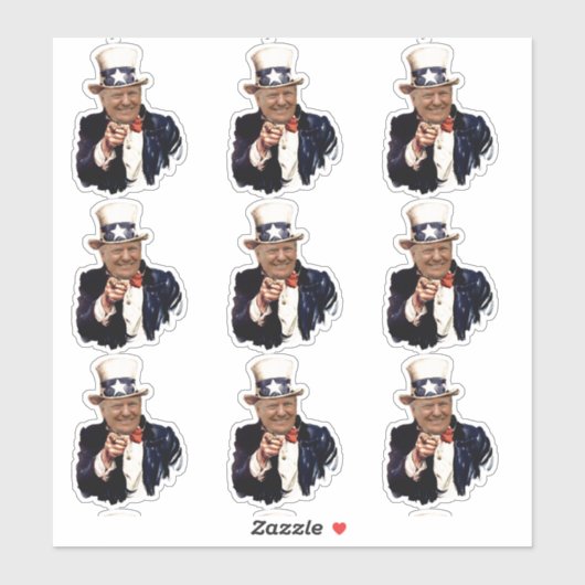 Donald Trump 2020 Uncle Sam Sticker (Vel)