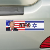 Donald Trump 2020 - Vlaggen van de VS en Israël Bumpersticker (Op auto)