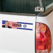 Donald Trump 2020 - Vlaggen van de VS en Israël Bumpersticker (Op Truck)