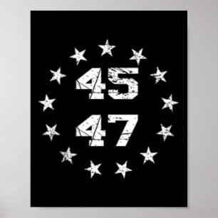 Donald Trump 2024 45 47 Amerikaanse vlag 4 juli Poster