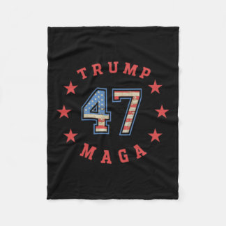 Donald Trump 2024 45 47 Mega  Amerikaanse vlag Fleece Deken